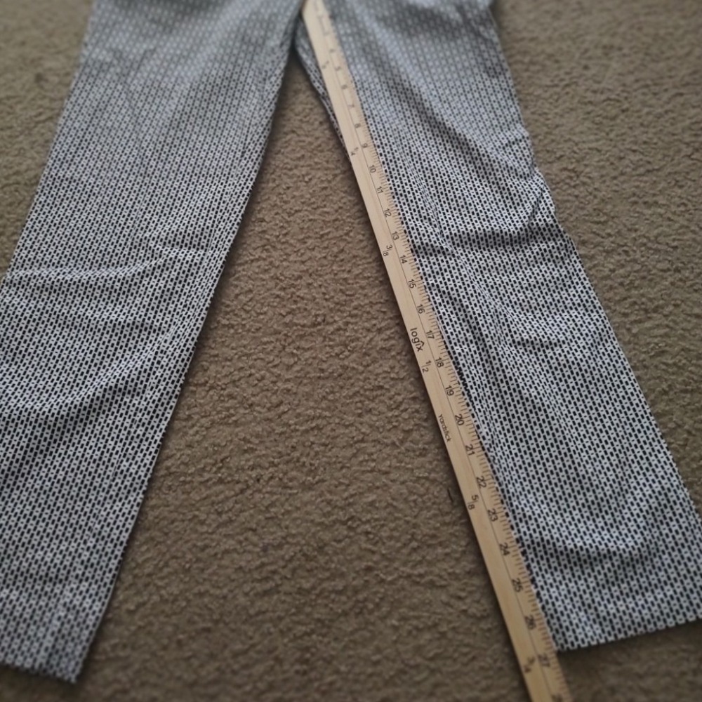 Anne Klein Black White Geometric Print Straight Leg Pants Women's Size N/A